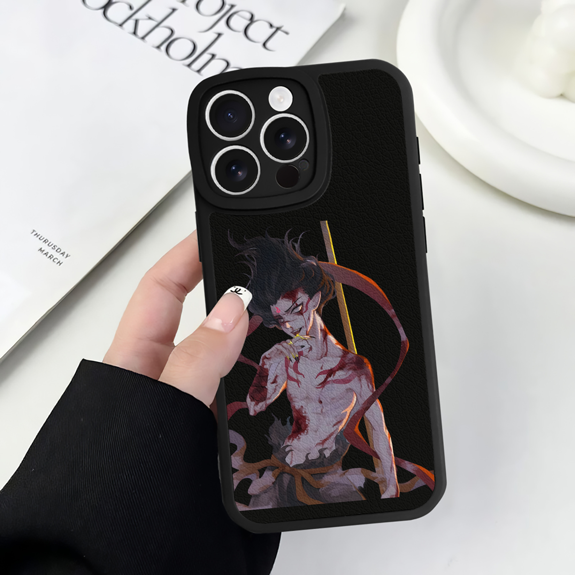 （画像用） Ne Zha 2 ナタ 魔童の大暴れ 【iPhone 16シリーズ対応】シリコンスマホケース（レザー調） 材質：シリコン